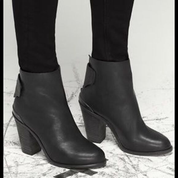 RAG & BONE Kerr Ankle Boot ASO TAYLOR SWIFT Chunky Block Heel 39 9 Black Leather - Picture 1 of 10